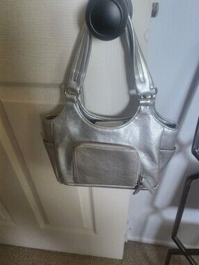 St. John's Bay Silver Women's Shoulder Bag - Sleek Metallic Tote